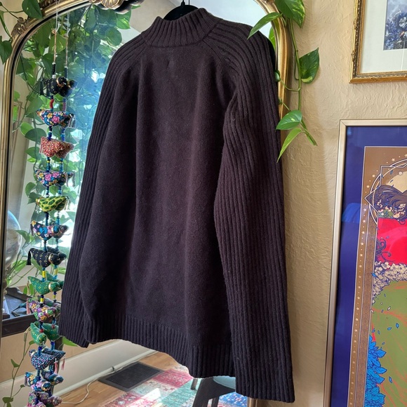 Timberland Brown Zip Lamb’s Wool Mock Neck Sweater Jacket Men’s Size XXL - Picture 5 of 6